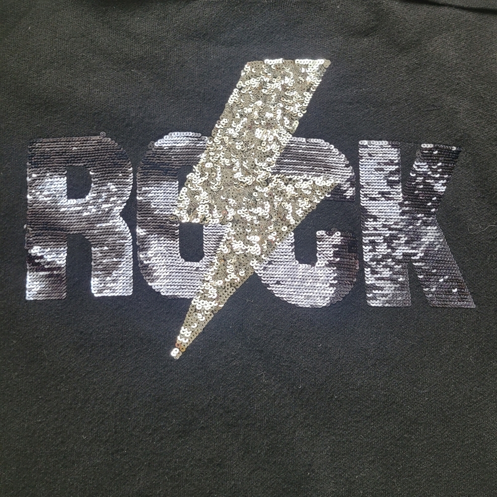 French Mc Lorene Black Sweater with Sequin Rock Design - One Size - Picture 6 of 6